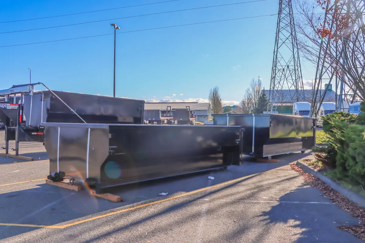 Roll-off dumpster ready for waste disposal at job site for 6 Yard Dumpster Rental in Ranchettes